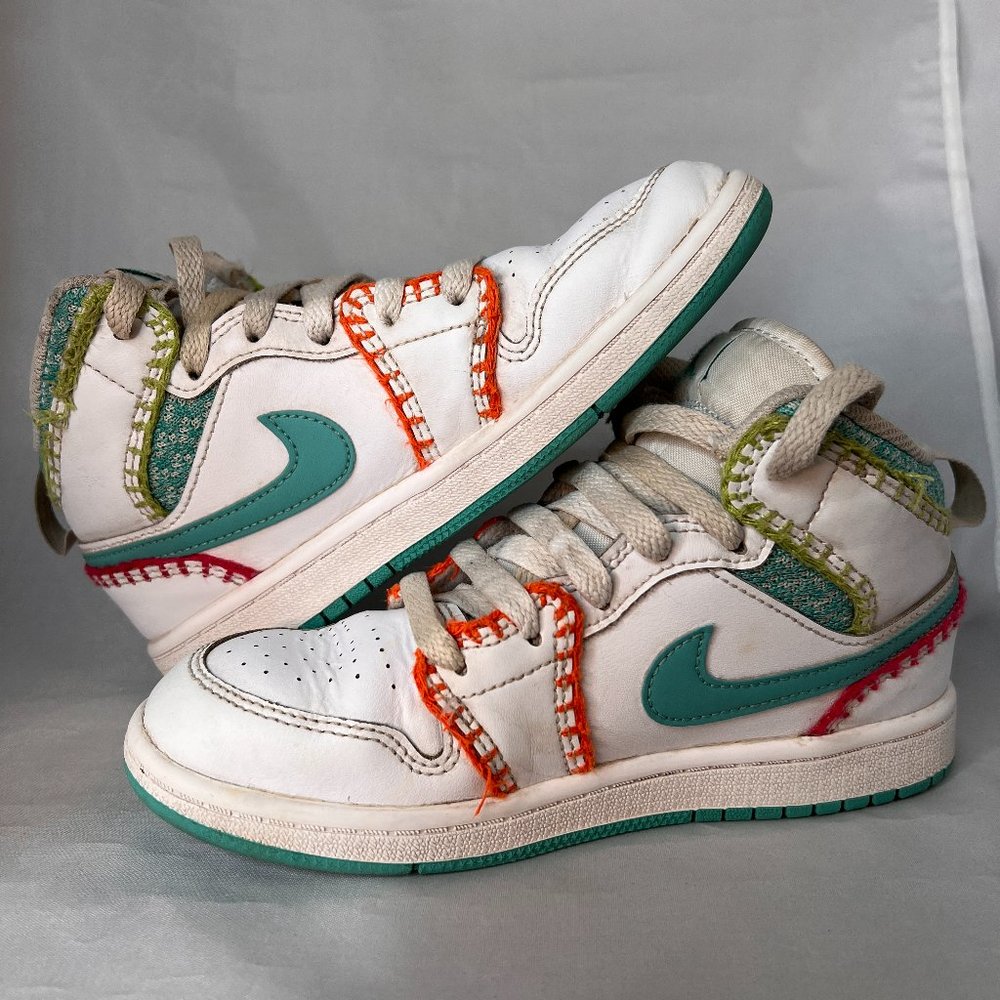 Nike Jordan 1 MID SE WHITE/RUSH PINK/RUSH ORANGE/WASHED TEAL